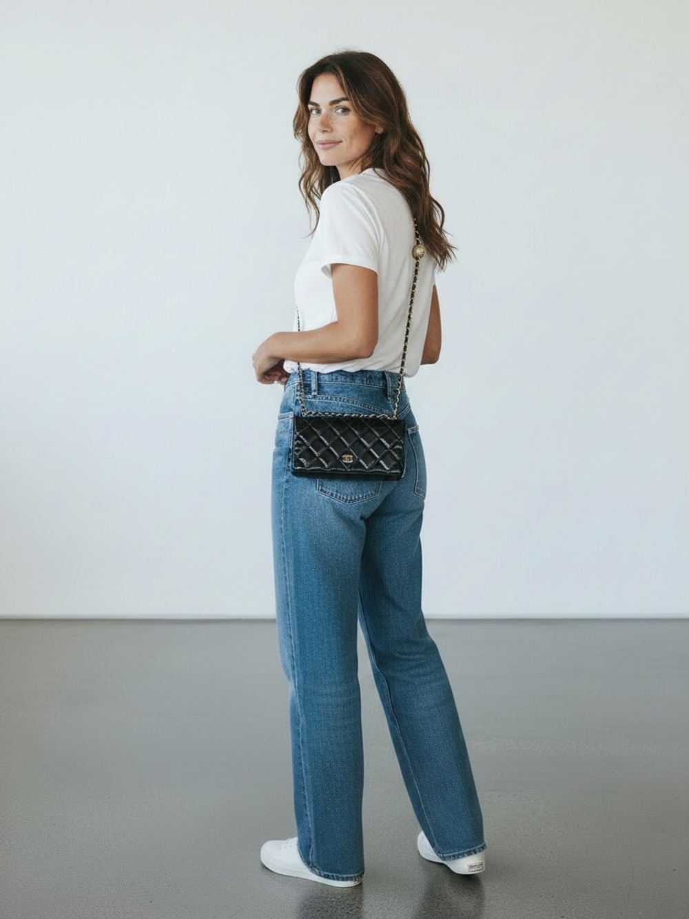 🔱🖤Chanel Quilted Patent Wallet Chain Crossbody or on Shoulder Matelasse Gold
